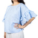 Love & Vine Women's Blue Gingham Ruffle Top WOMEN - Clothing - Tops - Short Sleeved Vine & Love