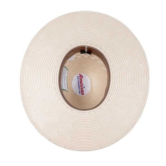 American Two Tone Vented Tan/Ivory Open Crown Straw Hat - 4 1/4" HATS - STRAW HATS American Hat Co.