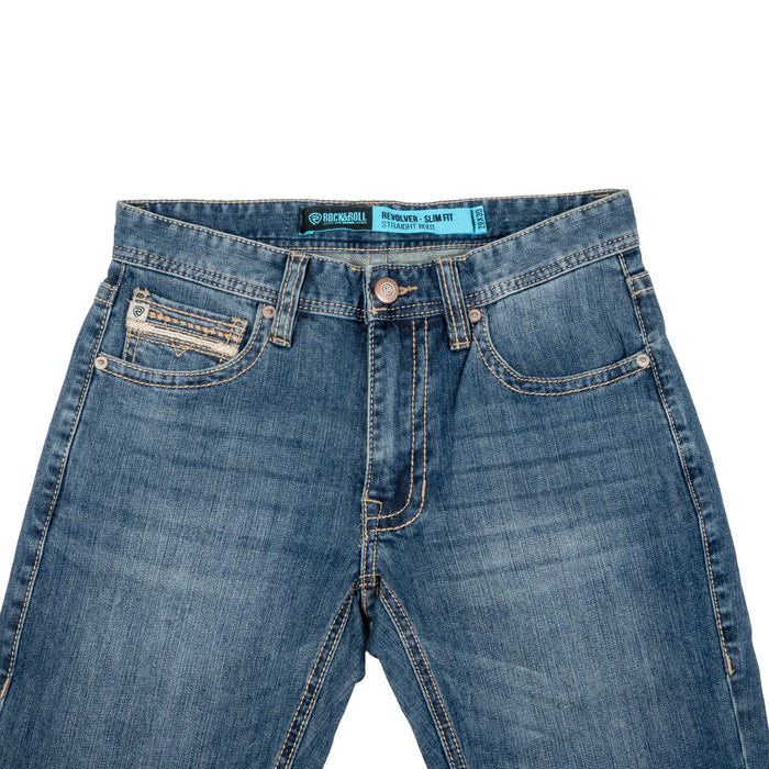 Rock & Roll Denim Men's Revolver Feather Stitch Embroidered Bootcut Jean MEN - Clothing - Jeans Panhandle