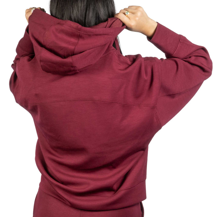 Oxblood Sallie Snap Soft Knit Hoodie
