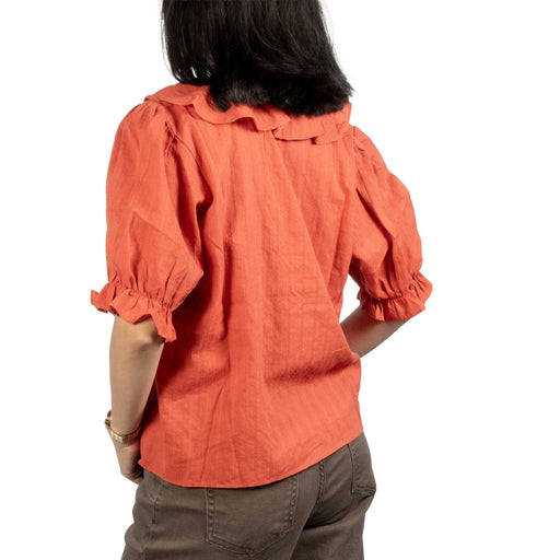 Cherry Tomato Cotton Ruffle Top WOMEN - Clothing - Tops - Short Sleeved By Together