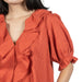 Cherry Tomato Cotton Ruffle Top WOMEN - Clothing - Tops - Short Sleeved By Together