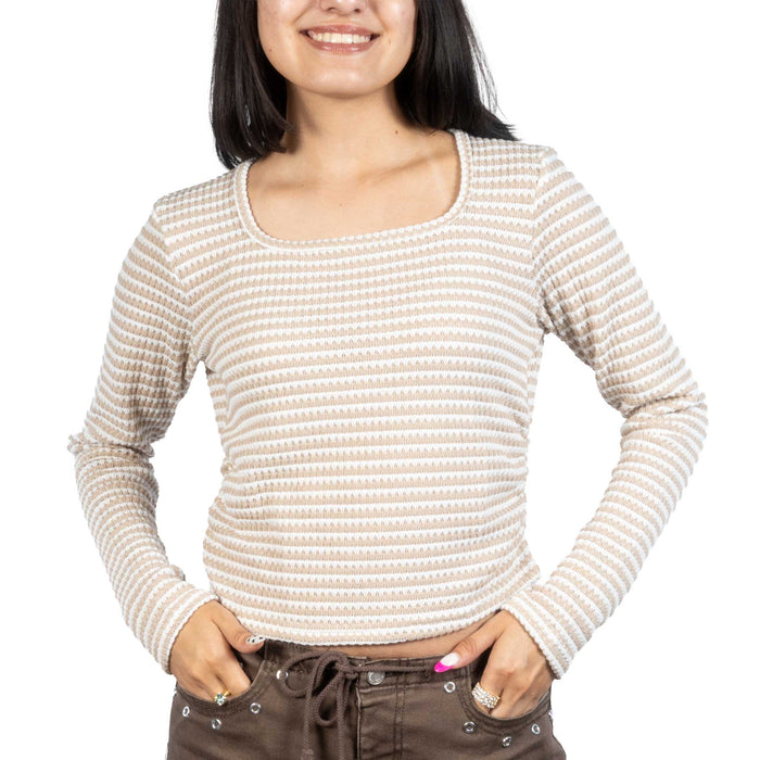 Stripe Knit Apricot Top