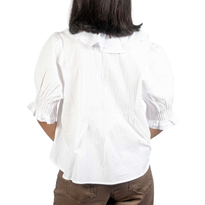 Dylan Elle Ruffle Detail White Top