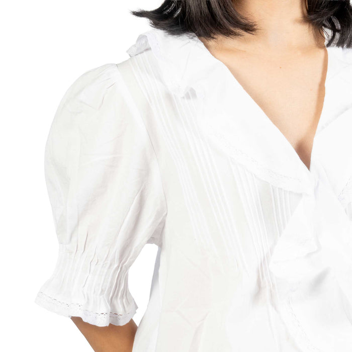 Dylan Elle Ruffle Detail White Top