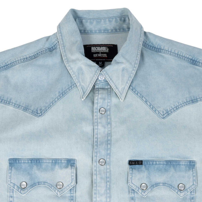 Rock & Roll Denim Men's Koe Wetzel Denim Snap Western Shirt