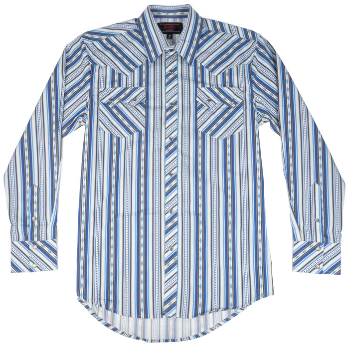 Rock & Roll Denim Men's Blue Stripe Snap Shirt