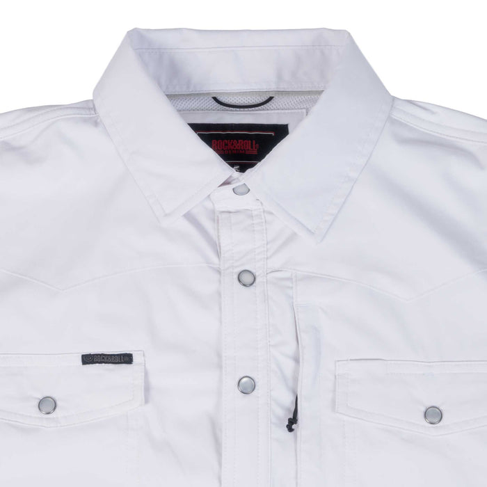 Rock & Roll Denim Men's Tek Nylon Core White Snap Shirt