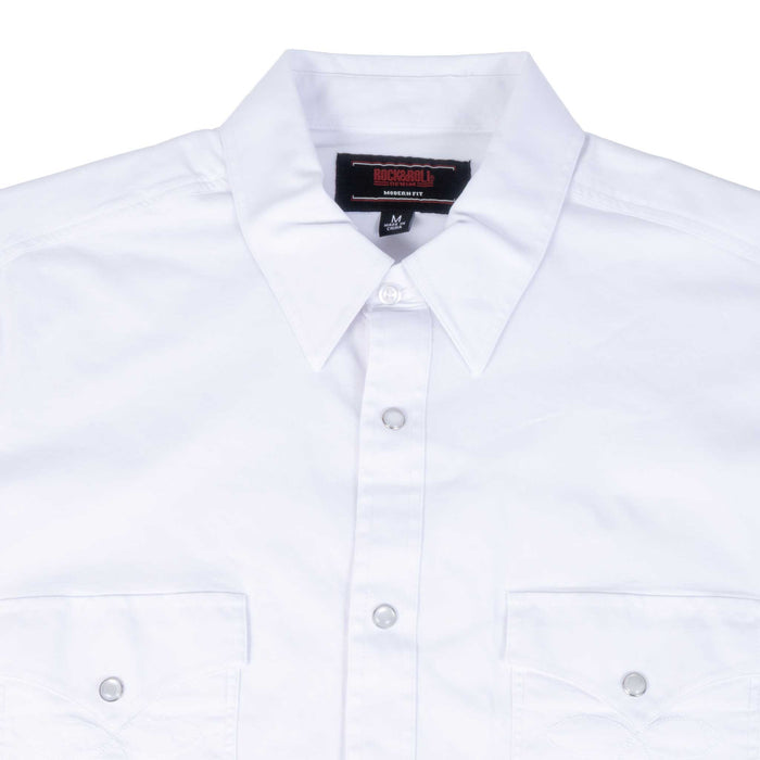 Rock & Roll Denim Men's Reflex White Pearl Snap Western Shirt