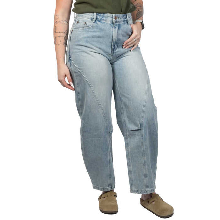 Vintage Wash Barrel Jeans