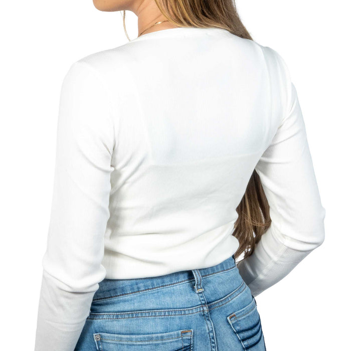 Flag & Anthem Women's White Denning Henley Top WOMEN - Clothing - Tops - Long Sleeved Flag And Anthem