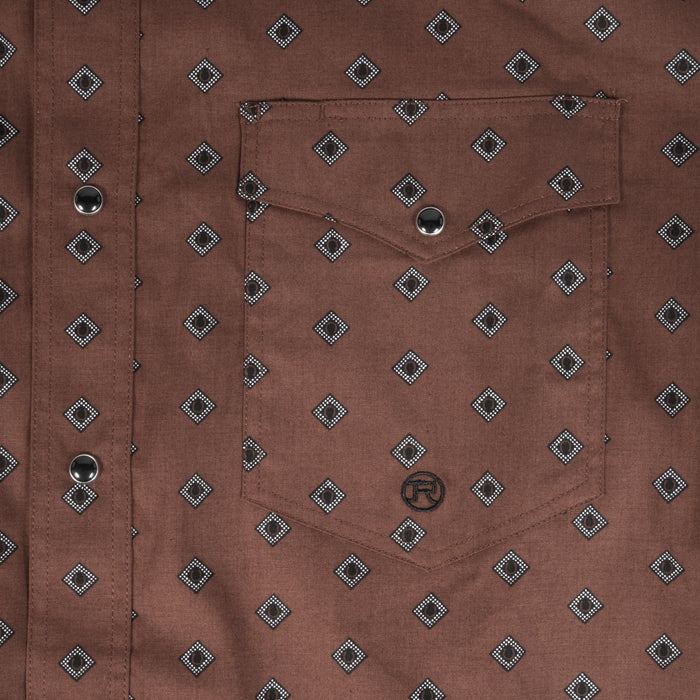 Roper Men's Diamond Print Pearl Snap Western Shirt