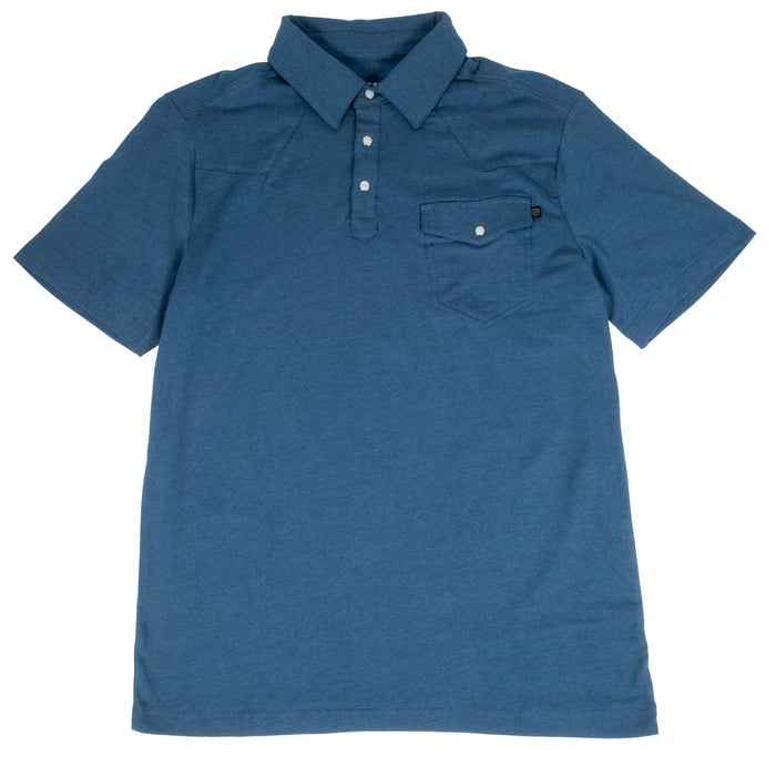 Rock & Roll Denim Men's 1/4 Snap Solid Melange Polo Shirt