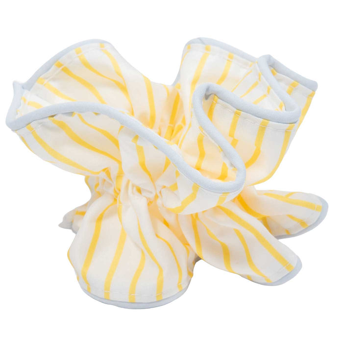 Dayla Striped Ruffle Scrunchie - Blue/Yellow