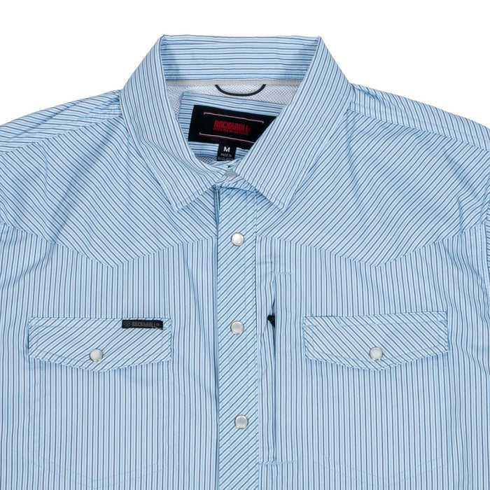 Rock & Roll Denim Men's Tek Core Stripe Pearl Snap Shirt MEN - Clothing - Shirts - Short Sleeve Panhandle