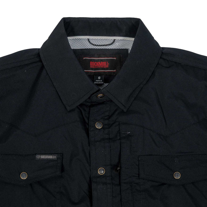 Rock & Roll Denim Men's Tek Nylon Core Pearl Snap Shirt MEN - Clothing - Shirts - Short Sleeve Panhandle