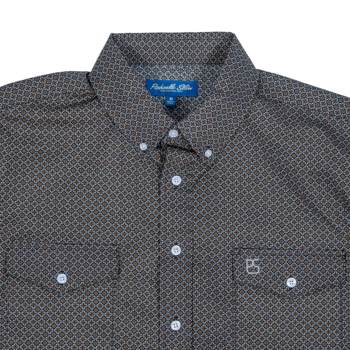 Panhandle Slim Men's Camel Geo Print Button Down Western Shirt MEN - Clothing - Shirts - Long Sleeve Panhandle