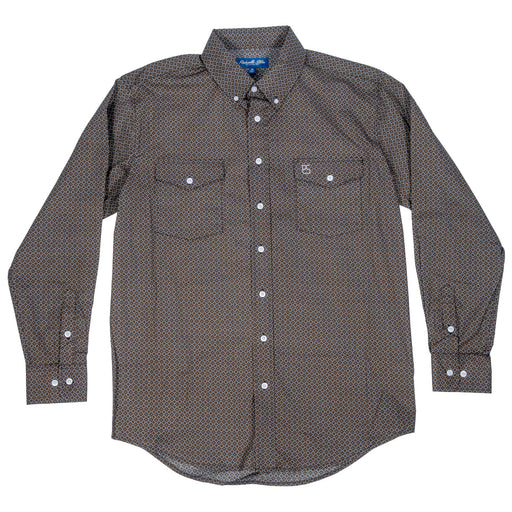 Panhandle Slim Men's Camel Geo Print Button Down Western Shirt MEN - Clothing - Shirts - Long Sleeve Panhandle
