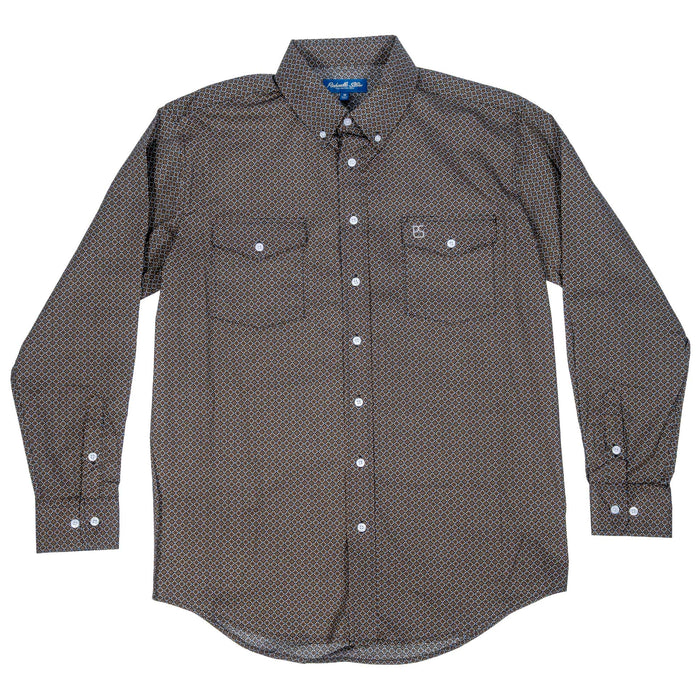 Panhandle Slim Men's Camel Geo Print Button Down Western Shirt MEN - Clothing - Shirts - Long Sleeve Panhandle