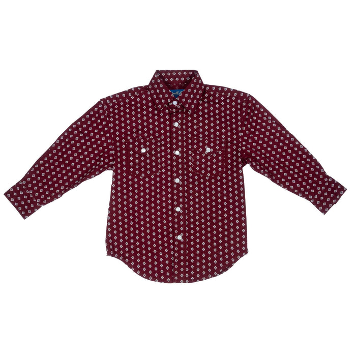 Panhandle Slim Boy's Geo Print Pearl Snap Western Shirt