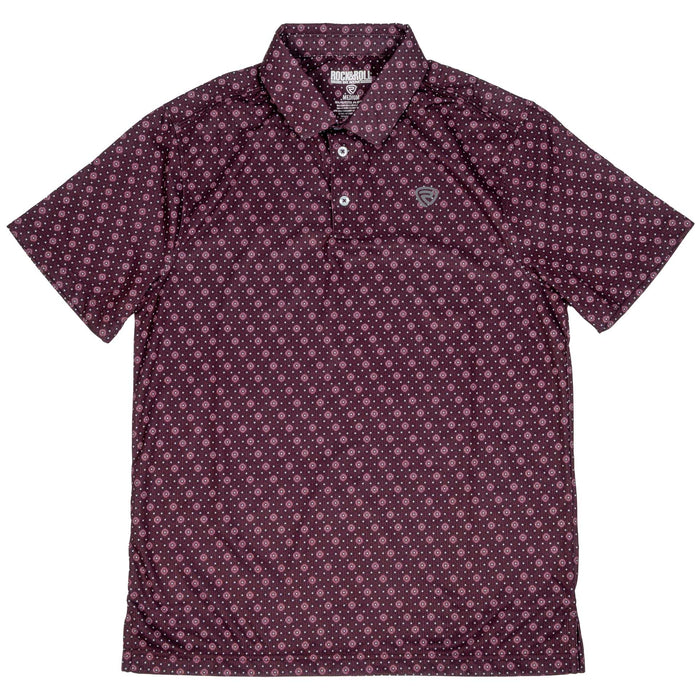 Rock & Roll Denim Men's Maroon Geo Polo Shirt MEN - Clothing - Shirts - Short Sleeve Panhandle
