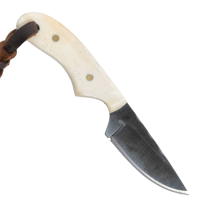 Justin Wiley Smooth White Bone Fixed Blade Knife