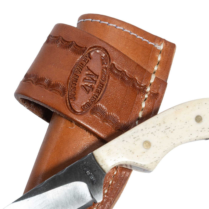Justin Wiley Smooth White Bone Fixed Blade Knife