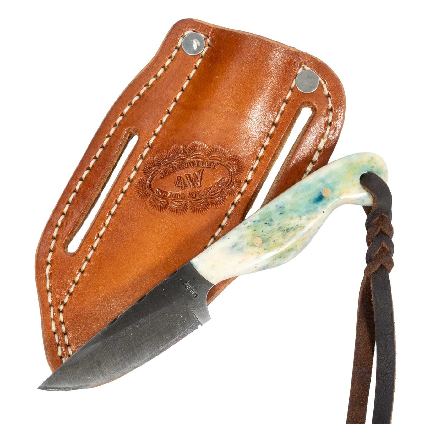 Justin Wiley Light Green Bone Fixed Blade Knife Knives Justin Wiley
