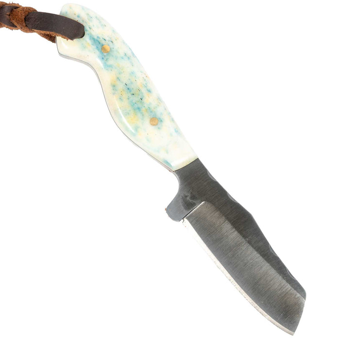 Justin Wiley Light Green Bone Modified Sheepsfoot Knife Knives Justin Wiley