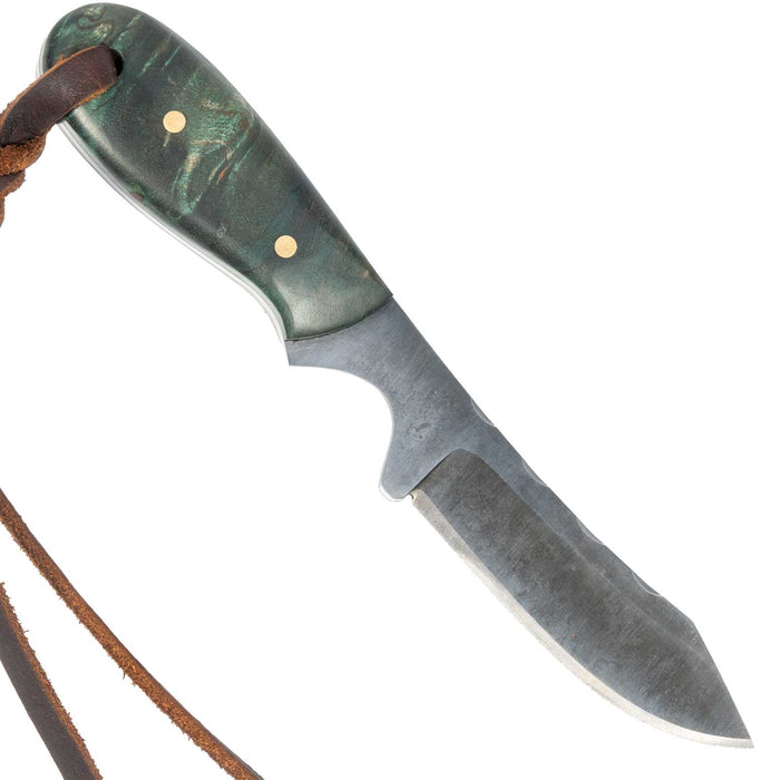 Justin Wiley Carbon Steel Drop Point Knife w/Green Handle