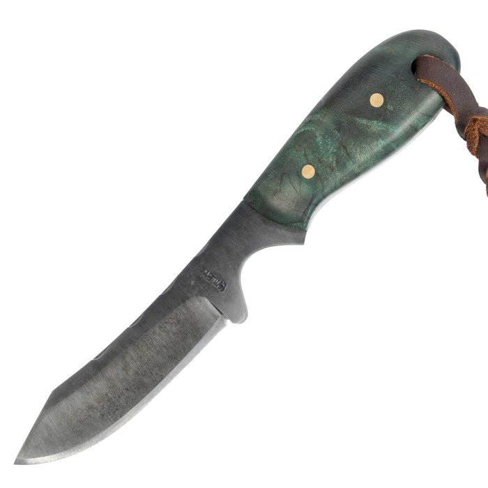 Justin Wiley Carbon Steel Drop Point Knife w/Green Handle