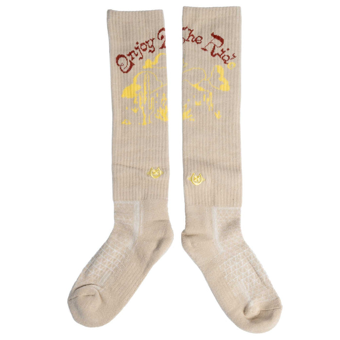 Lucky Chuck Enjoy The Ride Tan Performance Socks