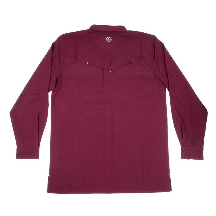 San Jac Men's Maroon Performance Snap Shirt