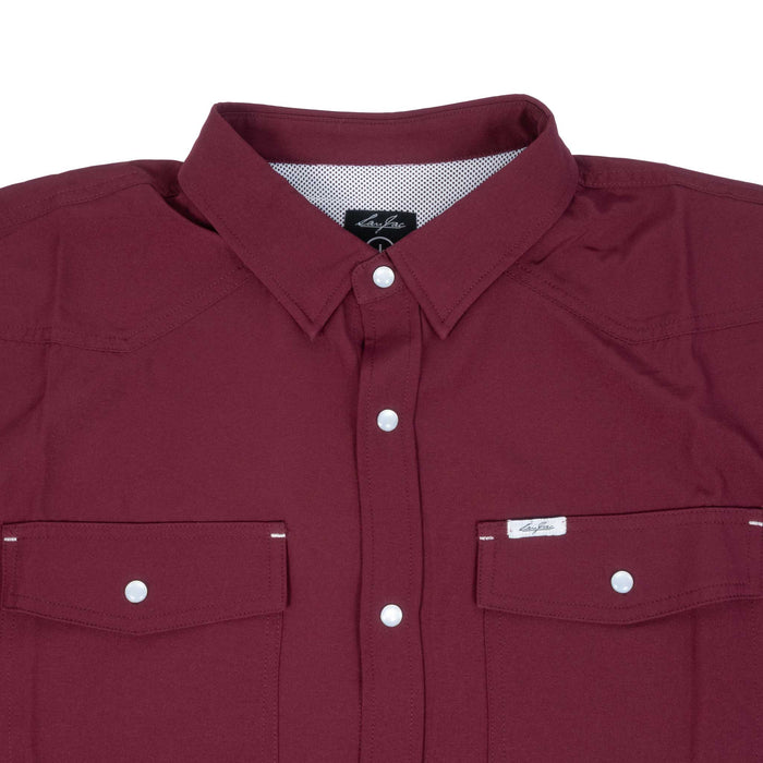 San Jac Men's Maroon Performance Snap Shirt