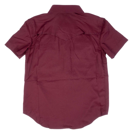 Rock & Roll Denim Boy's Tek Solid Maroon Pearl Snap Shirt KIDS - Boys - Clothing - Shirts - Short Sleeve Shirts Panhandle