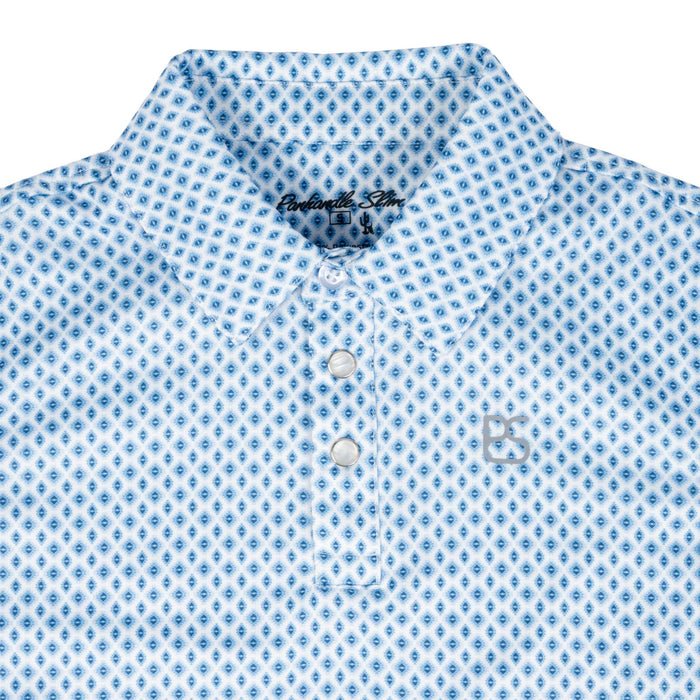 Panhandle Slim Boy's Blue Geo Print Snap Polo Shirt KIDS - Boys - Clothing - Shirts - Short Sleeve Shirts Panhandle