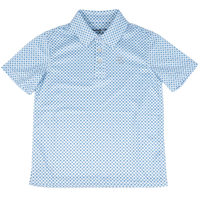 Panhandle Slim Boy's Blue Geo Print Snap Polo Shirt KIDS - Boys - Clothing - Shirts - Short Sleeve Shirts Panhandle