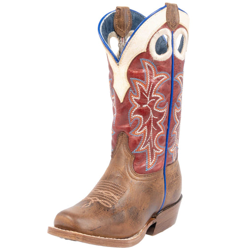 Roper Youth Cutter Burnish Brown Leather Western Boot KIDS - Footwear - Boots Roper Apparel & Footwear