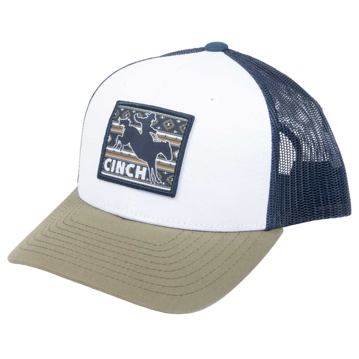 Cinch Youth Trucker Cap - White/Navy/Olive