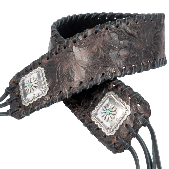 Leddy's Eagle Brown Fringe Belt