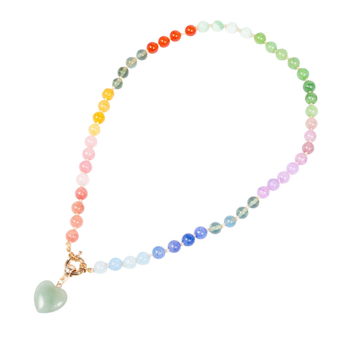 Natural Semi-Precious Glass Necklace - Mixed Jade
