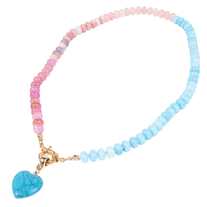 Natural Semi-Precious Glass Necklace - Mixed Turquoise