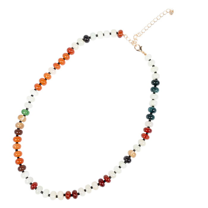 Natural Agate Glass Bead Necklace - Earthtone WOMEN - Accessories - Jewelry - Necklaces Josslyn