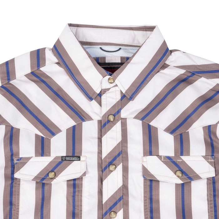 Rock & Roll Denim Men's Reflex Stripe Pearl Snap Western Shirt