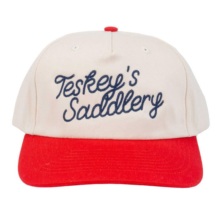 Teskey's Saddlery Navy Chain Logo Cap - Cream/Red