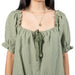 Olive Green Gingham Romper WOMEN - Clothing - Jumpsuits & Rompers Needii