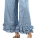 Gingham Ruffled Hem Cropped Blue Pant WOMEN - Clothing - Pants & Leggings Vine & Love