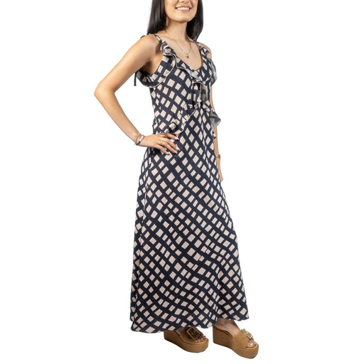 Tie Strap Geometric Black Dress WOMEN - Clothing - Dresses THML Clothing