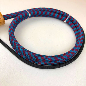 Double C Customs 4' Nylon Whip Tack - Whips, Crops & Quirts Double C Custom Whips Caribbean Blue/Burgundy  