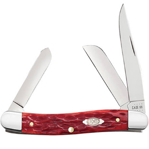 Case Peach Seed Jig Dark Red Bone CS Medium Stockman Knives W.R. Case   